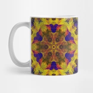 Digital Mandala Yellow Blue and Green Mug